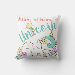 Coussin de rêve de licorne personnalisé