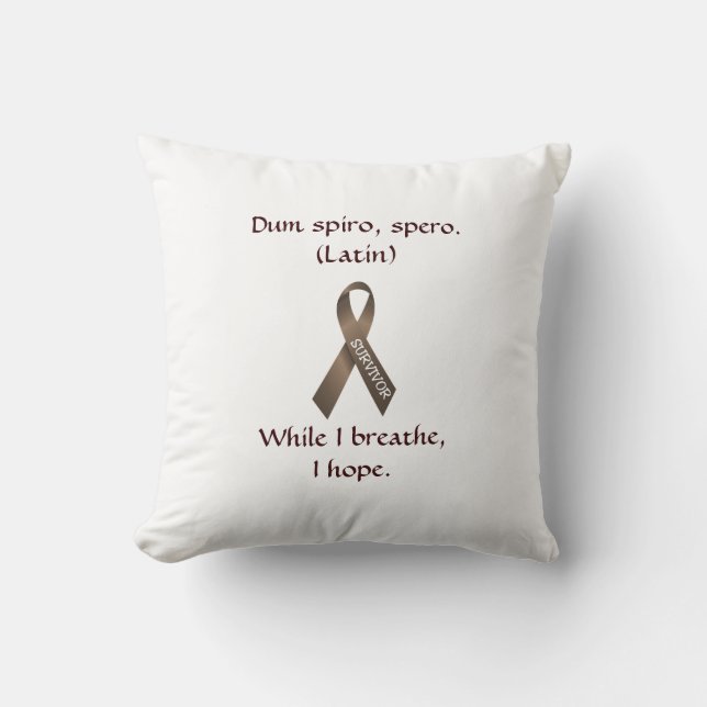 Coussin de ruban Brown de cancer (Recto)