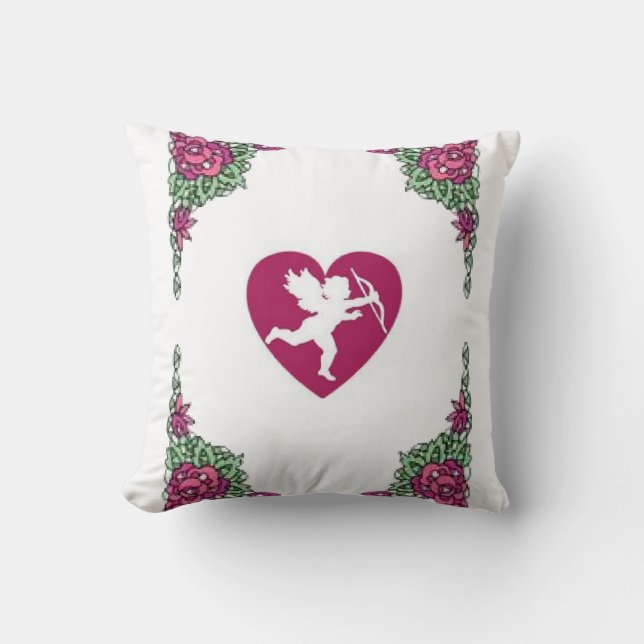 Coussin de Saint-Valentin mignon de l'amour (Recto)