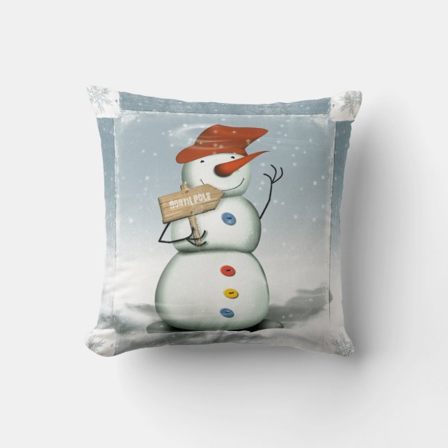 Coussin de Snowman du Pôle Nord (Recto)