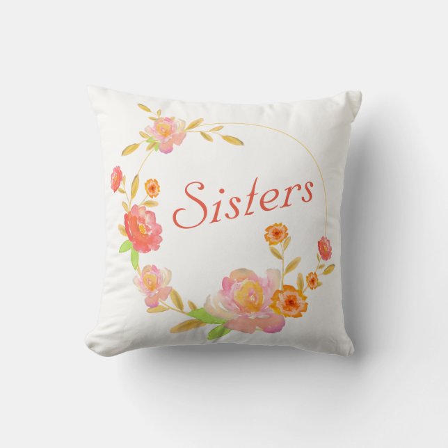 Coussin De Soeurs Personnalisées Réversible Avec F (Recto)