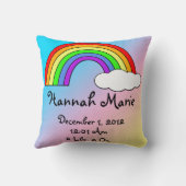 Coussin de souvenir d'arc-en-ciel de fille de bébé (Verso)
