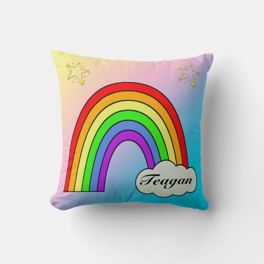 Coussin de souvenir de bébé d'arc-en-ciel (Recto)