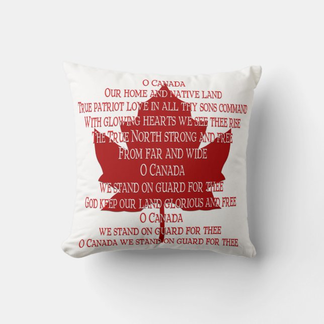 Coussin de souvenirs de l'hymne canadien Coussin d (Recto)