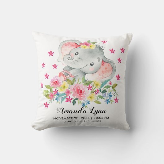 Coussin de statistiques de naissance de bébé de la (Recto)