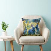 Coussin de style aquarelle Blue Bunny Garden (Chaise)