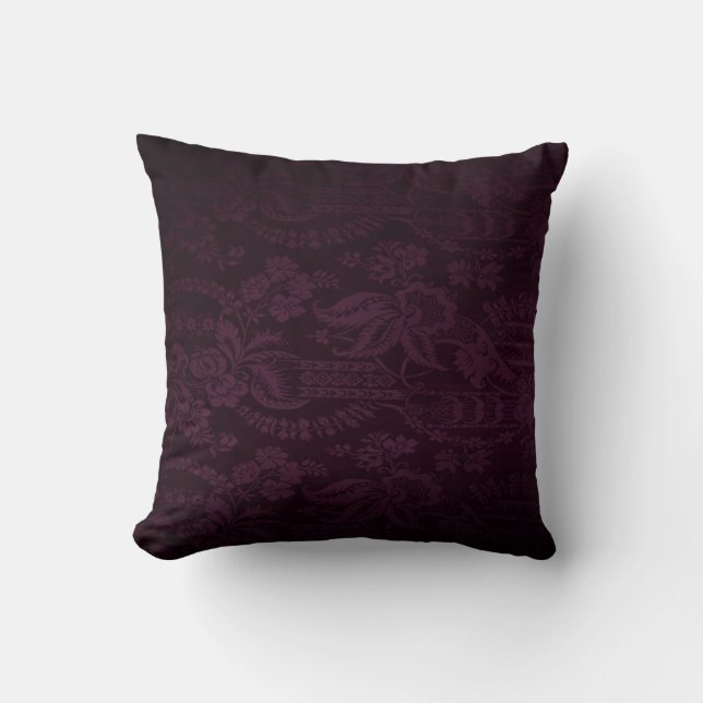 Coussin de style damassé violet foncé (Recto)