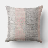 Coussin de superposition floral à rayures roses et (Recto)