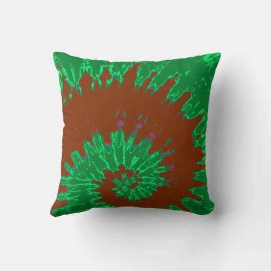Coussin de teinture tourbillon vert et Brown (Verso)