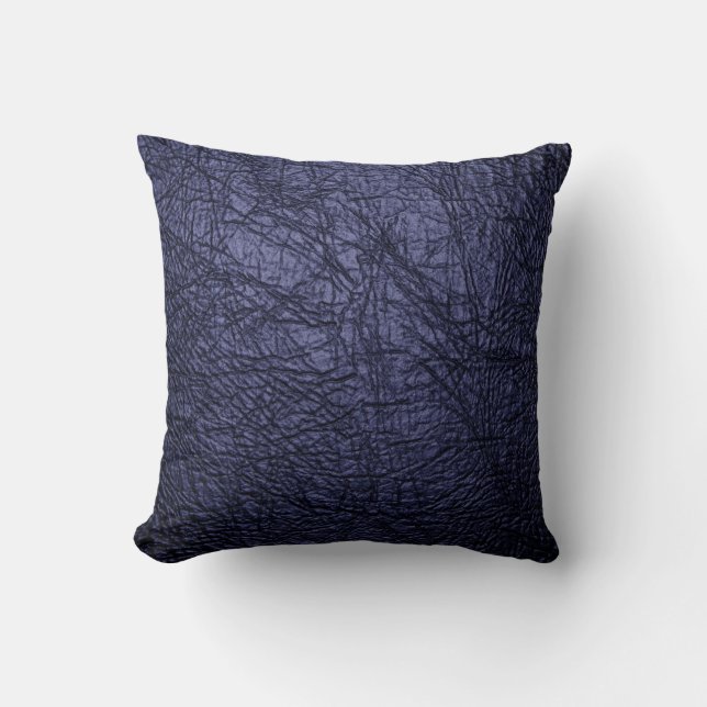 coussin de texture de cuir de bleu marine (Recto)