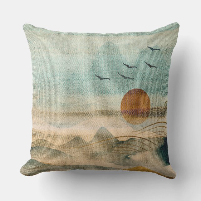 Coussin de texture du tissu paysager (Recto)
