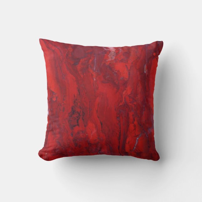 Coussin de texture marbrée rouge foncé (Recto)