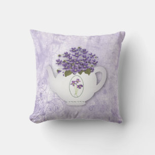 Coussin de théière de violettes