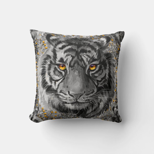 Coussin de tigre | Dessin de tigre coloré (Recto)