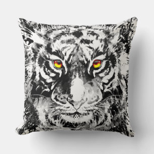 Coussin de tigre Tiger Noir et blanc
