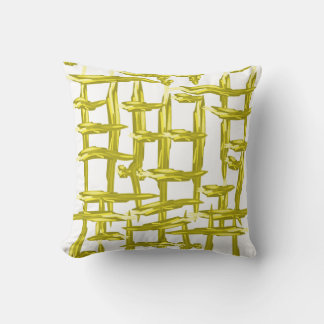 Coussin de tissage jaune texturé