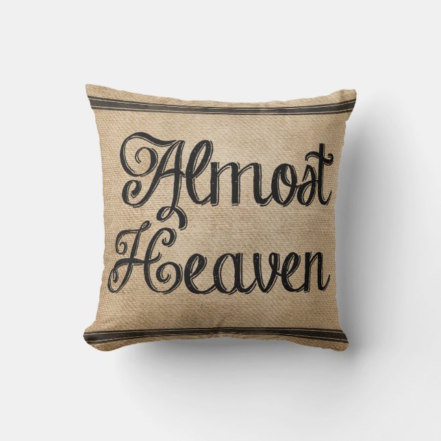 Coussin De toile de jute ciel presque (Recto)