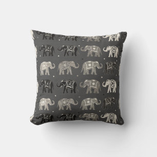 Coussin de toile de regard de motif gris