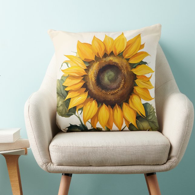 Coussin de tournesol - Gros coussin naturel inspir (🌻 Nature's Embrace: Extra Large Sunflower Pillow! 🌿)