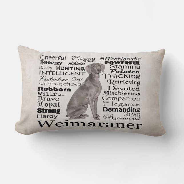 Coussin de traits de Weimaraner (Recto)