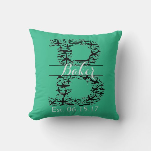 Coussin de turquoise, monogramme fendu "B " (Recto)
