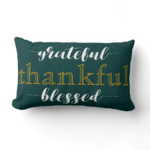 Coussin de typographie Turquoise et reconnaissant