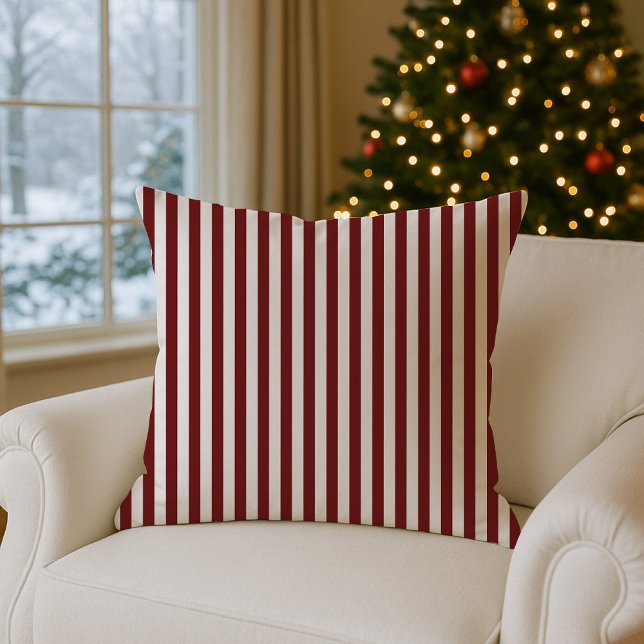 Coussin de vacances à rayures rouge et blanc (Créateur téléchargé)