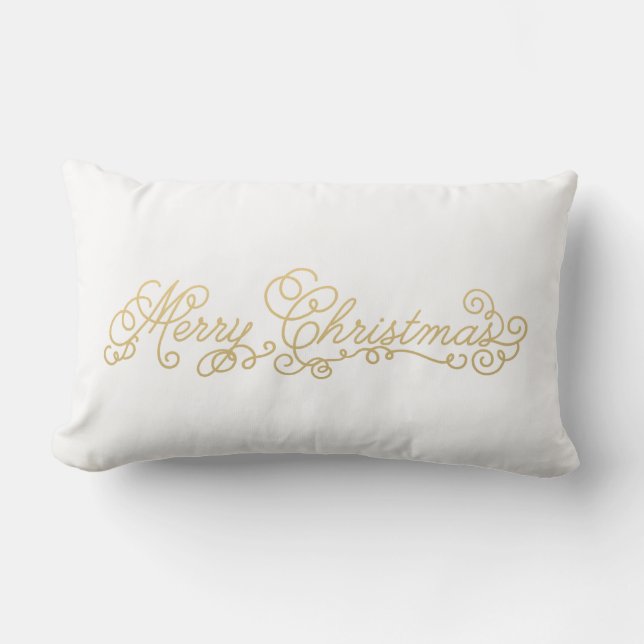 Coussin de vacances de Joyeux Noël d'or de (Recto)