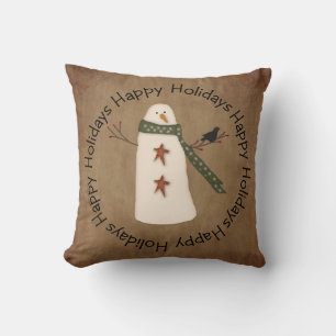 Coussin de vacances de Snowman primitif