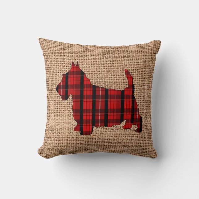 Coussin de vacances de Terrier d'écossais de plaid (Recto)