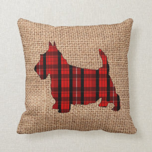 Coussin de vacances de Terrier d'écossais de plaid