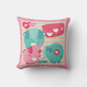 Coussin de Valentine customisé par éléphants (Recto)
