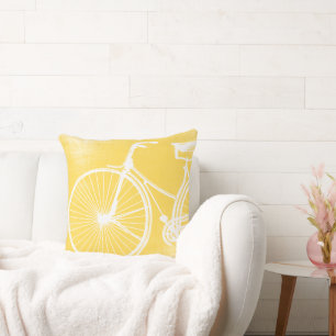 Coussin de vélo jaune et blanc