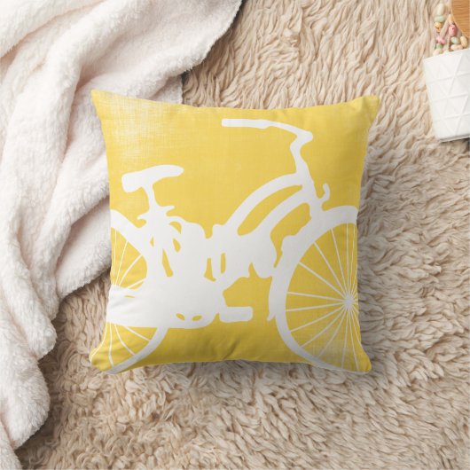 Coussin de vélo jaune et blanc (Couverture)