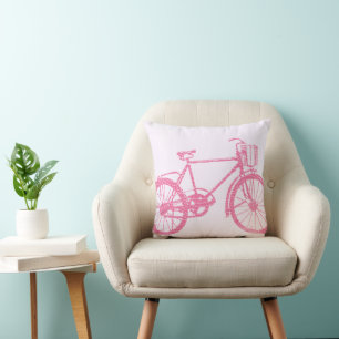 Coussin de vélo rose et blanc