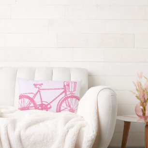 Coussin de vélo rose et blanc