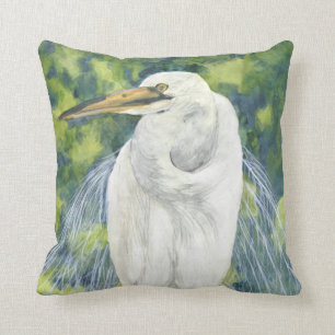 coussin de VERT d'IBIS de l'eau d'aquarelle