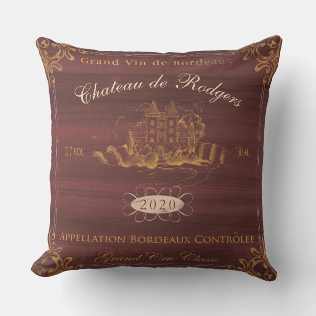 Coussin de vin à personnaliser pour customGift (Recto)