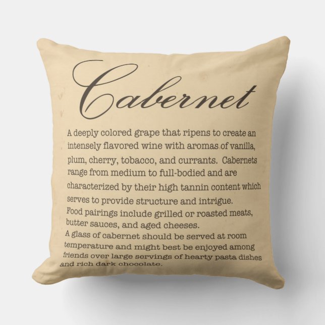 Coussin de vin de Cabernet (Recto)