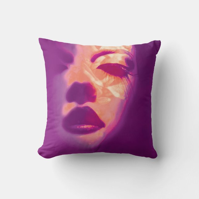 Coussin de visage de mode violet peint de glamour (Recto)