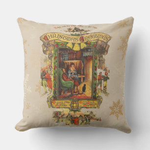 Coussin de voeux de Noël Vintage