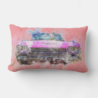 Coussin de voiture rose aquarelle