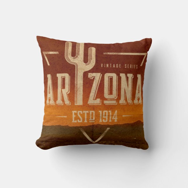 coussin de voyage vintage Arizona cactus (Recto)