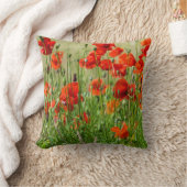 Coussin de vue de champ de pavot rouge (Couverture)