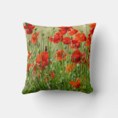 Coussin de vue de champ de pavot rouge (Verso)