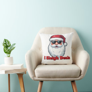 Coussin Deal Slaying Santa Claus Funny Holiday Shopping 