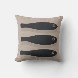 Coussin Débit En Silence-Patiné Taupe & Indigo Black