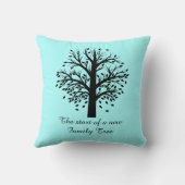 Coussin Début de nouvel arbre généalogique, noms/date ; (Verso)