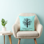 Coussin Début de nouvel arbre généalogique, noms/date ; (Chaise)