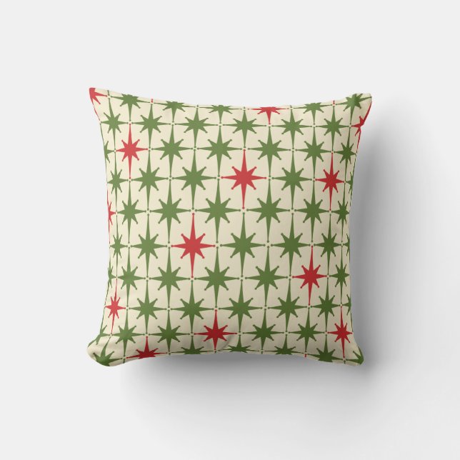 Coussin Débuts de Noël modernes du Moyen-siècle (Recto)
